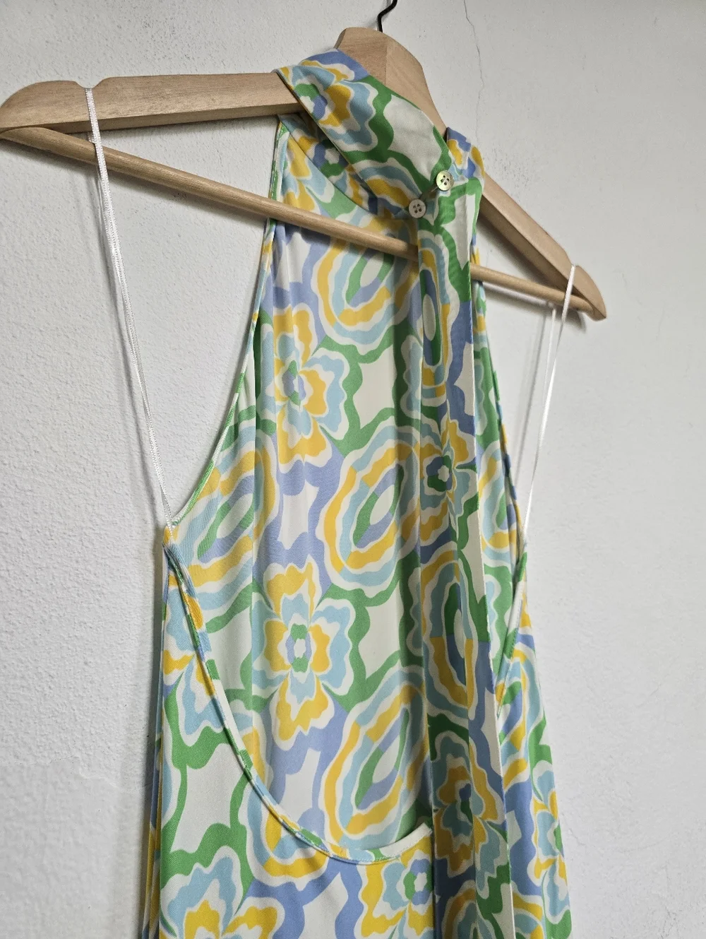 ZARA Viral Halter Maxi Dress Open Back Floral Scarf Tie Euro Summer S - Picture 14 of 17